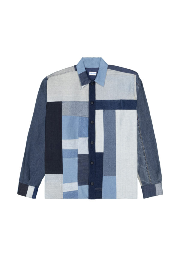 Denim blocking jacket