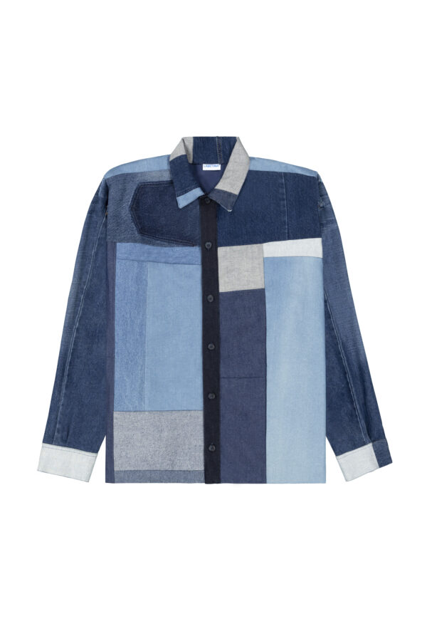 Denim blocking jacket